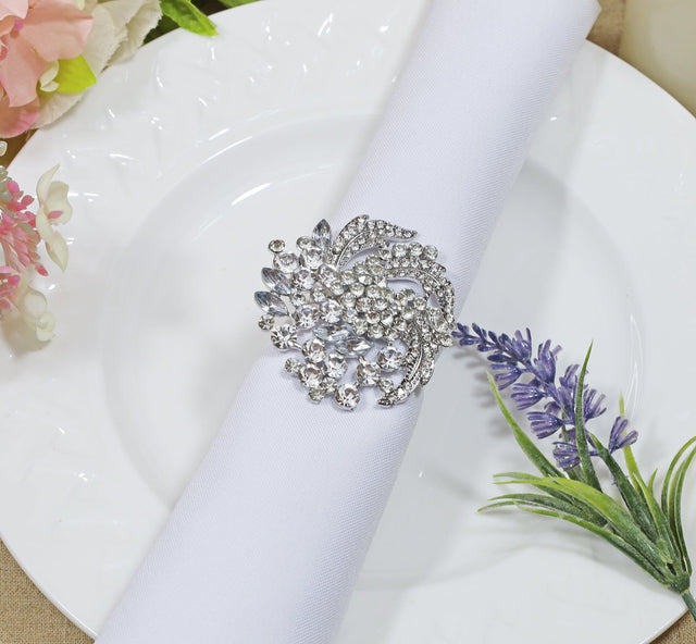 Rhinestone Napkin Ring Floral