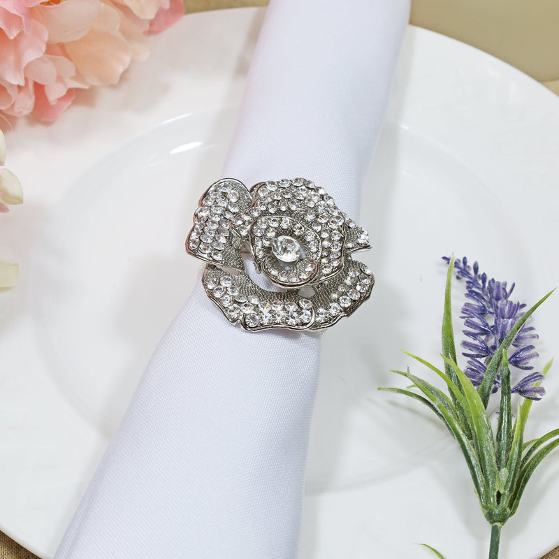 Rhinestone Napkin Ring Rose