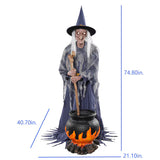 Haunted Living 6-ft Witch with Cauldron Motion Activated Lighted Animatronic Halloween Decoration