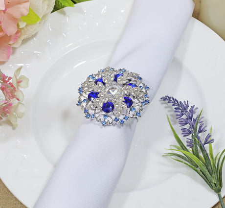 Rhinestone Napkin Ring with Ribbon Bow 12 pc