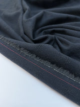 Wool Cotton Woven Fabric Gray Blue