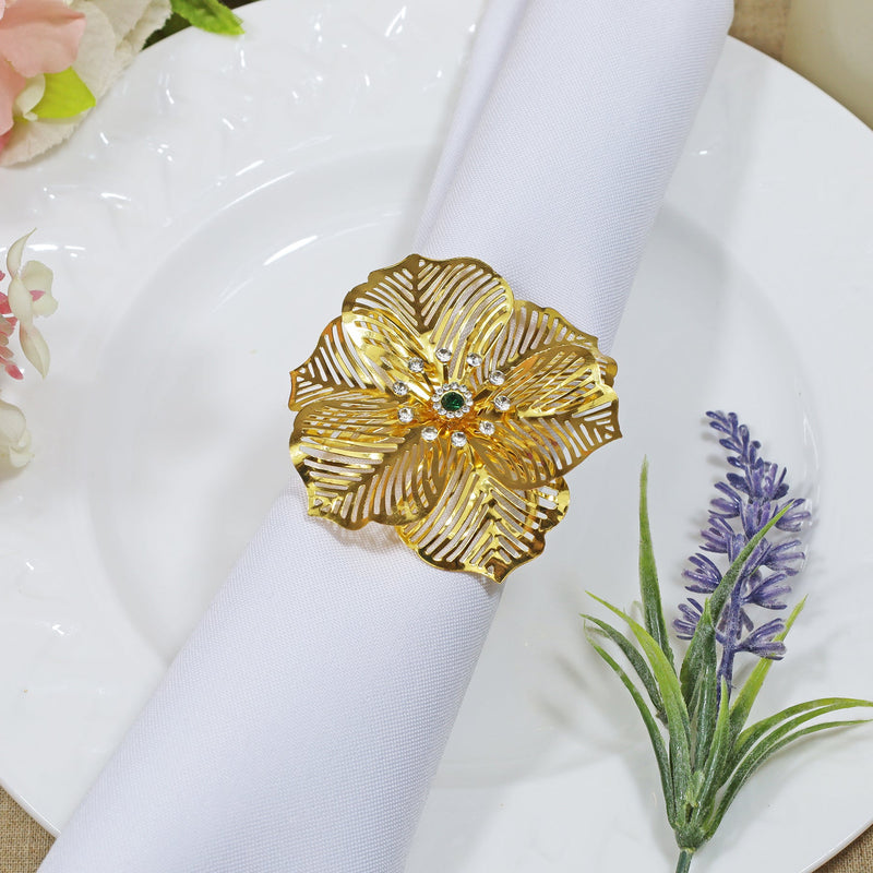 Gold Flower Napkin Ring
