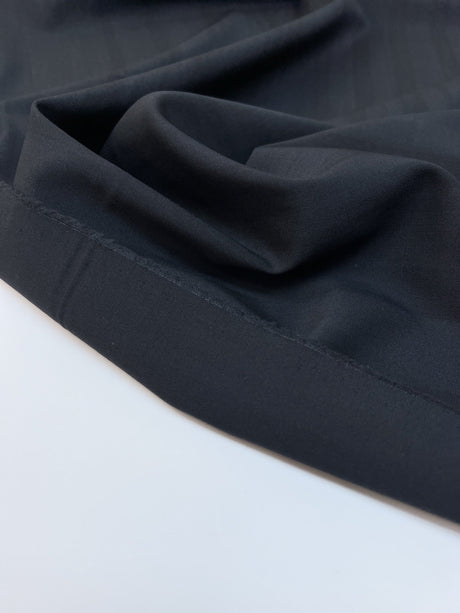 Wool Stretch Fabric Blue Black