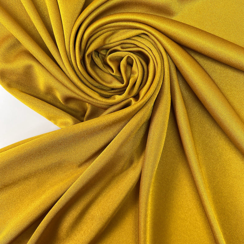 Yellow Polyester Elastane Knitted Fabric