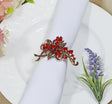 Rhinestone Napkin Ring Red Bouquet Ribbon Bow
