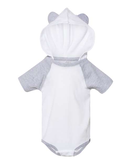 Rabbit Skins Infant Fine Jersey Raglan Bodysuit with Hood & Ears