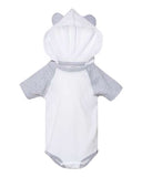 Rabbit Skins Infant Fine Jersey Raglan Bodysuit with Hood & Ears