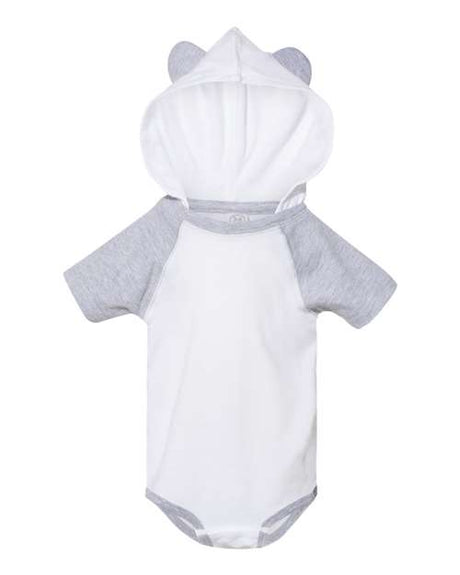 Rabbit Skins Infant Fine Jersey Raglan Bodysuit with Hood & Ears