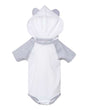 Rabbit Skins Infant Fine Jersey Raglan Bodysuit with Hood & Ears