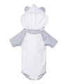 Fine Jersey Infant Short Sleeve Raglan Bodysuit with Hood & Ears