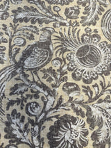 Waverly Tucker Resist Desert Bird Linen Rayon Blend Fabric - Beige Brown Gray Blend Offwhite Bird Pattern, 54" Width (1 Yard)