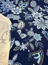 Waverly Charismatic Delft Blue Floral Drapery Upholstery Fabric - Delft Blue Floral, 54" Width (1 Yard)