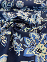 Waverly Charismatic Delft Blue Floral Drapery Upholstery Fabric - Delft Blue Floral, 54" Width (1 Yard)