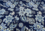 Waverly Charismatic Delft Blue Floral Drapery Upholstery Fabric - Delft Blue Floral, 54" Width (1 Yard)