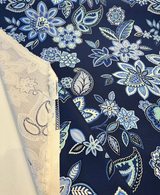 Waverly Charismatic Delft Blue Floral Drapery Upholstery Fabric - Delft Blue Floral, 54" Width (1 Yard)
