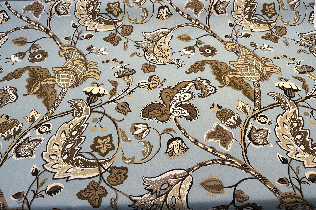 Wilmington 5Th Avenue Designs Light Blue Print Drapery Upholstery Fabric - Light Blue, Prints, 54" Width (1 Yard)