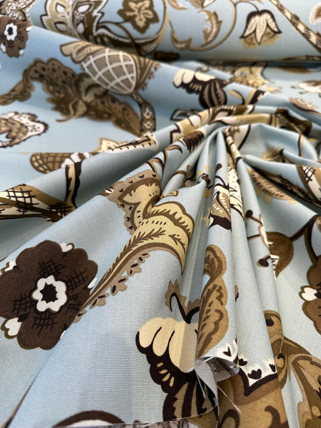Wilmington 5Th Avenue Designs Light Blue Print Drapery Upholstery Fabric - Light Blue, Prints, 54" Width (1 Yard)