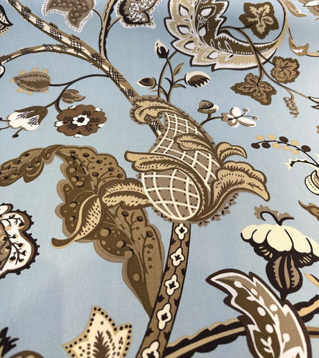 Wilmington 5Th Avenue Designs Light Blue Print Drapery Upholstery Fabric - Light Blue, Prints, 54" Width (1 Yard)