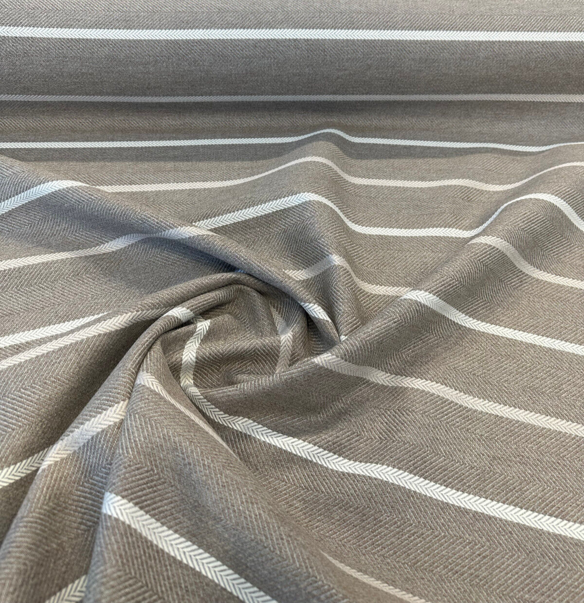 Sunbrella Sterling Alpaca Acrylic Fabric - Sterling Alpaca Stripe, 54" Width (By The Yard)