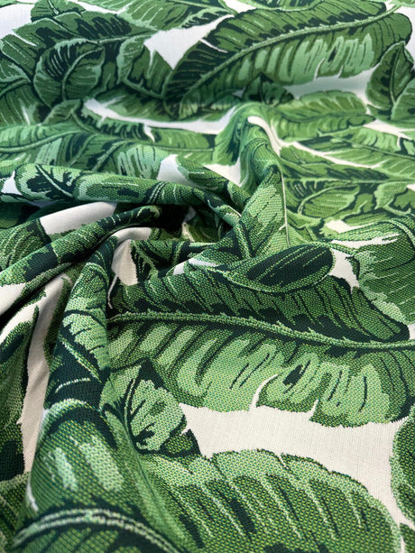 Sunbrella Tropics Jungle Solution Dyed Acrylic Fabric - Jungle Green Tropical Floral, 54" Width (1 Yard)