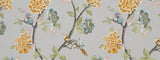 Robert Allen Helene Floral Cotton Fabric - French Gray Birds And Floral, 55" Width (1 Yard)