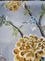 Robert Allen Helene Floral Cotton Fabric - French Gray Birds And Floral, 55" Width (1 Yard)
