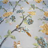 Robert Allen Helene Floral Cotton Fabric - French Gray Birds And Floral, 55" Width (1 Yard)