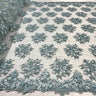 1 Yard Stunning Beaded 3D Floral Lace Fabric Embroidered on Polyester Net Mesh