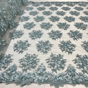 Beaded 3D Floral Lace Fabric 50" Wide