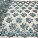 Beaded 3D Floral Lace Fabric 50" Wide