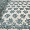 Beaded 3D Floral Lace Fabric - 3D Floral Beaded Embroidery, 50" Wide (1 Yard)