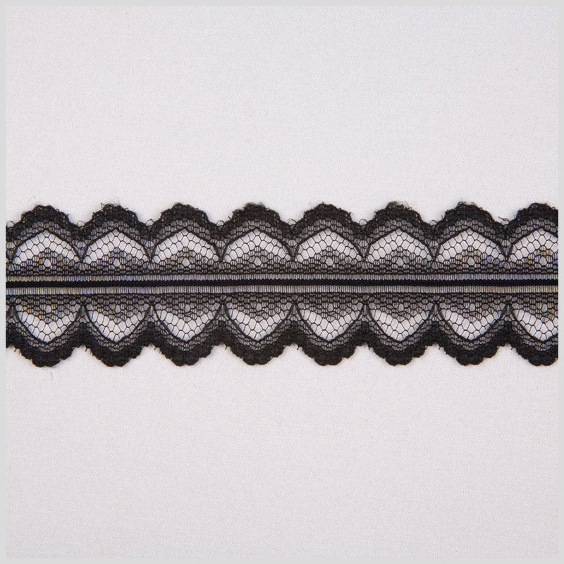 1.25" Black Raschel Lace