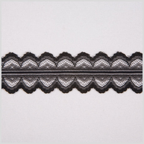 1.25" Black Raschel Lace