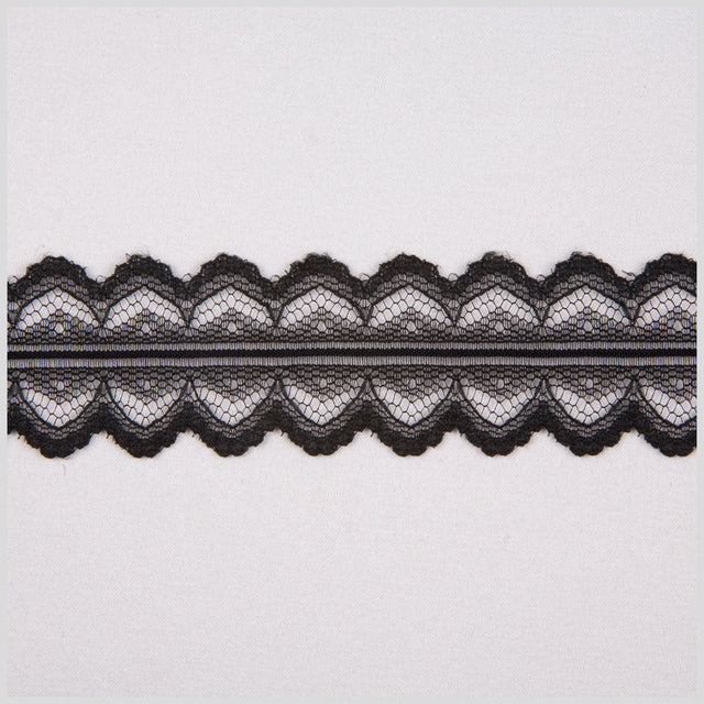 1.25" Black Raschel Lace