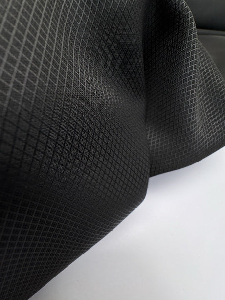 Wool Cotton Jacquard Fabric Black