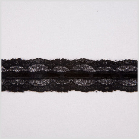 1" Black Raschel Lace