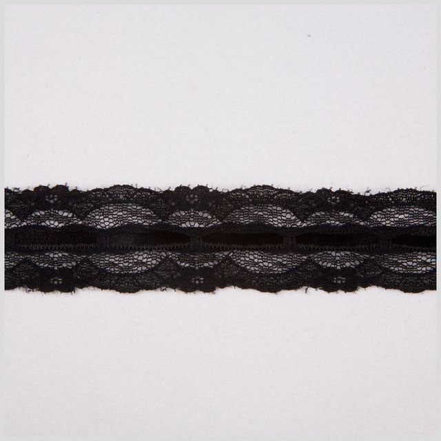1" Black Raschel Lace