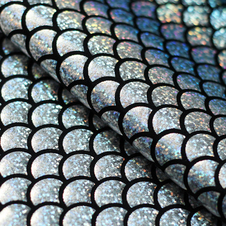 Mermaid Hologram Nylon Spandex Fabric - Assorted Colors Hologram Mermaid Fish-Scale, 58/60" Width (1 Yard)