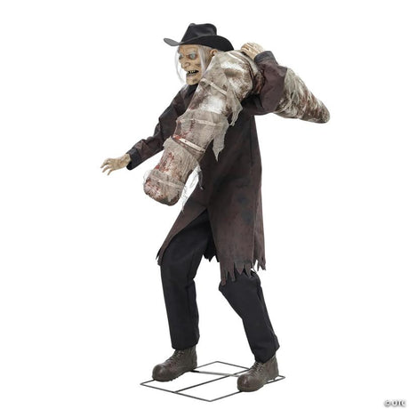 RADYAN Life-Size Animated Grave Robber Halloween Prop with Sound Effects shown in a clear product image