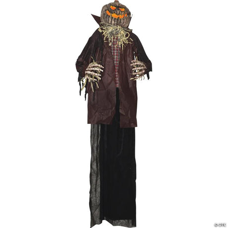 RADYAN Pumpkin Man Halloween Yard Decoration with Lighted Jack-O-Lantern Head shown in a clear product image