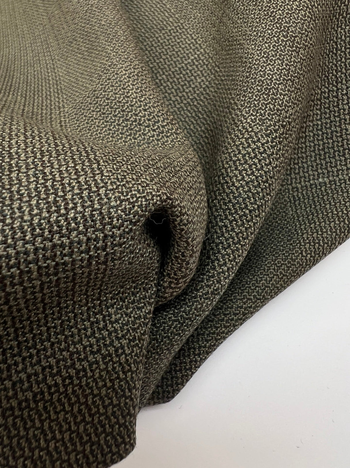 Wool Tweed Checked Gray-Brown