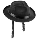Black Fedora with Side Locks