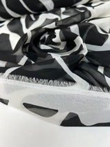 Polyester Chiffon Printed Black White