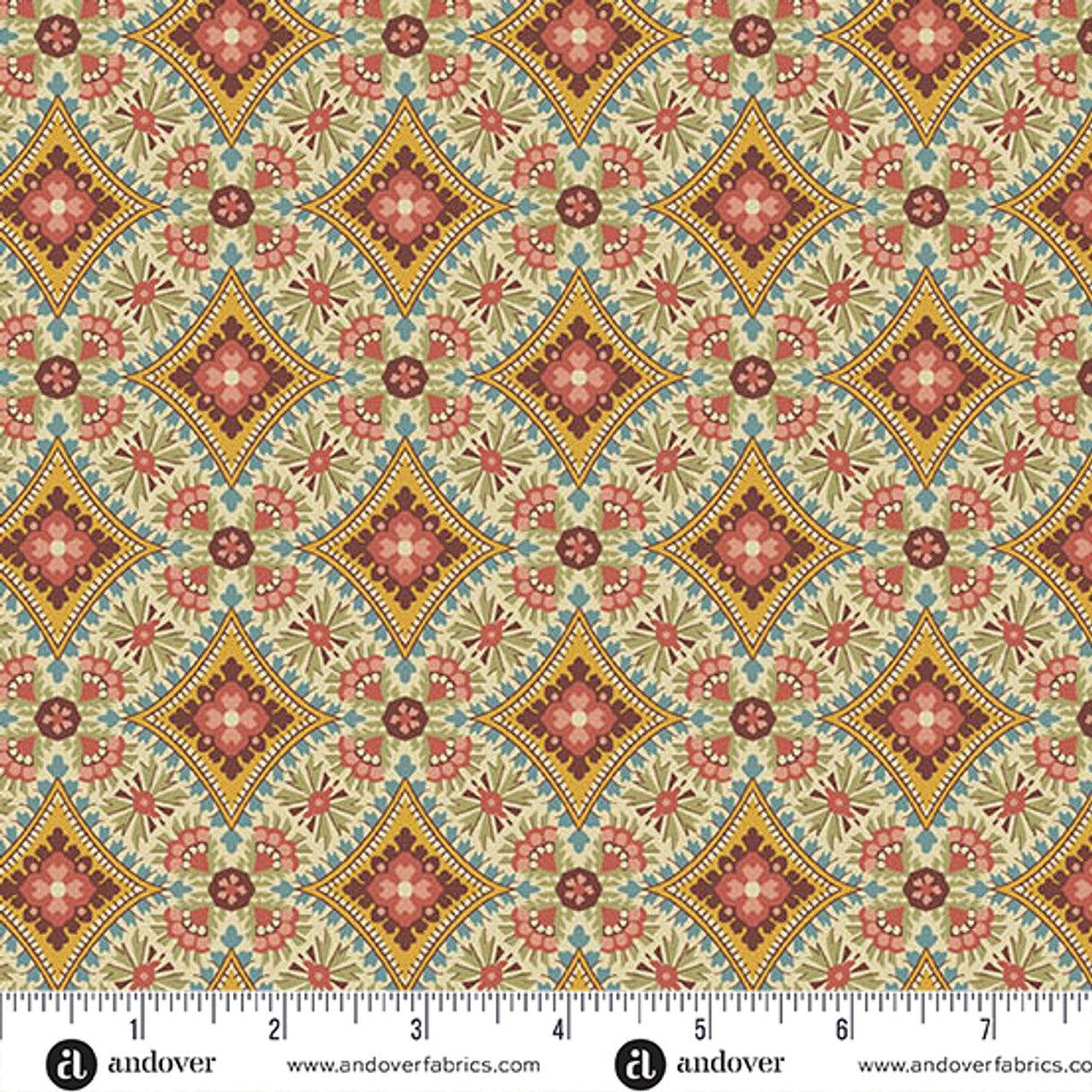 Cotton Print Amber Fields Sky Blue Fabric 44/45"