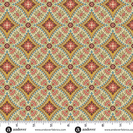 Cotton Print Amber Fields Sky Blue Fabric 44/45"