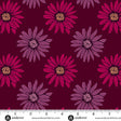 Cotton Wideback Fabric Nancy Rink Mystic Meadow Daisy Red 108"