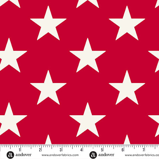 Cotton Wideback Fabric Americana Large Star Red 108 Inch