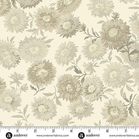 Cotton Wideback Fabric Cream Dove Chrysanthemum 108"