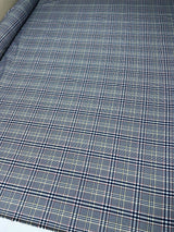 Polyamide Checked Suiting Fabric Blue
