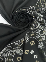 Viscose Poplin Printed White Black